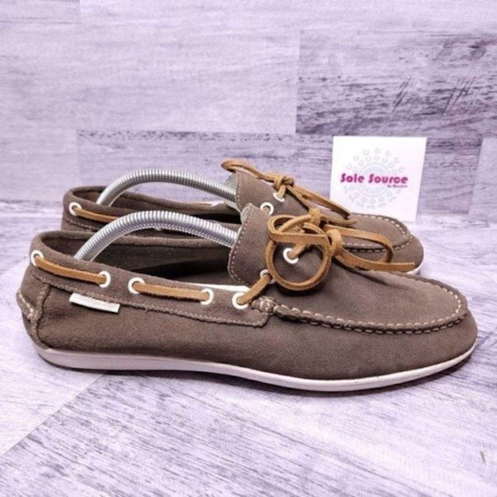 Calvin Klein Jameson Slip on Suede Boat Shoe Brown Men's sz 9